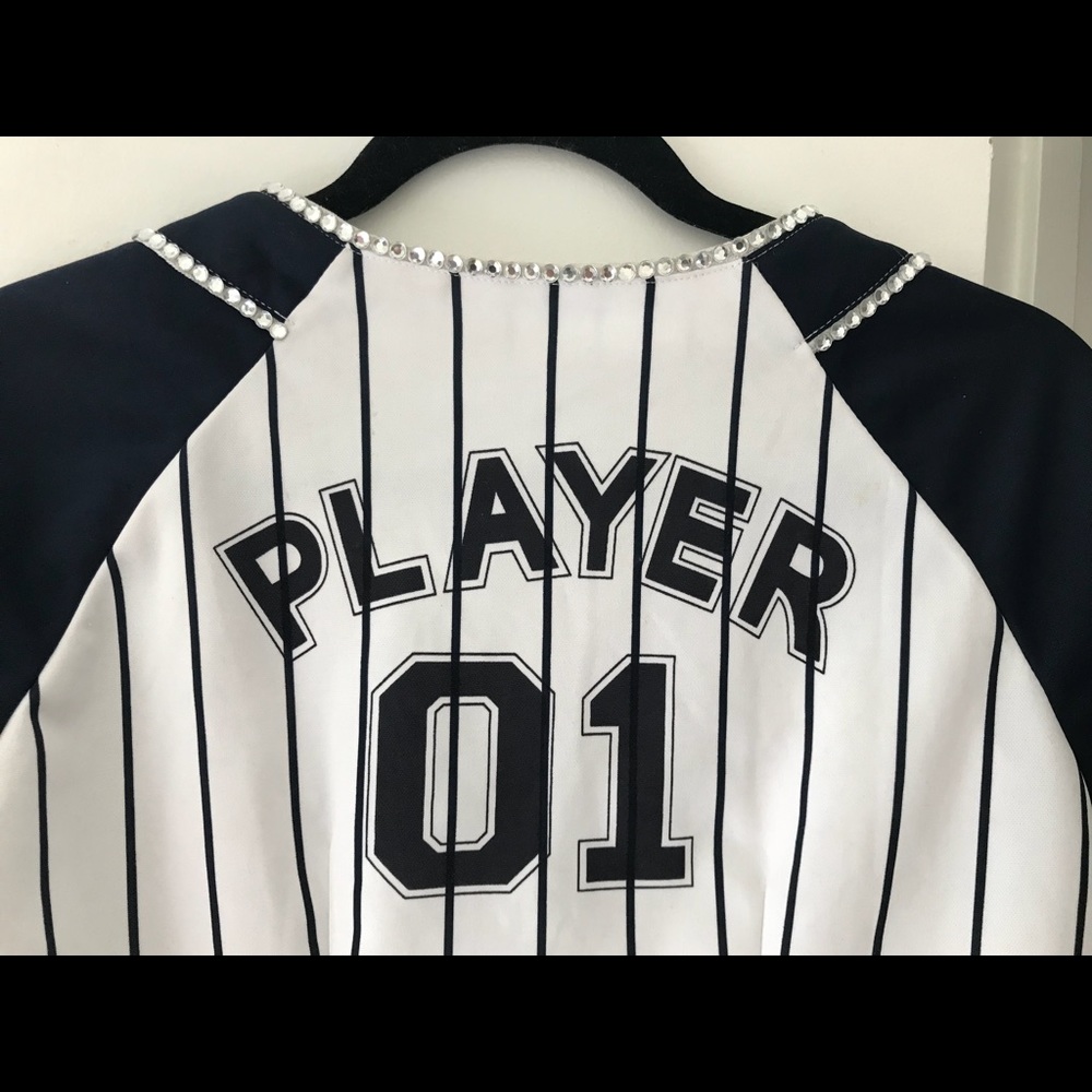 Baseball studded PLAYER 01 crop top JERSEY